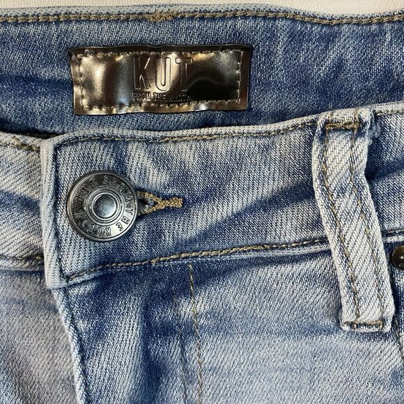 KUT From The Kloth Shorts Catherine Boyfriend Women's Sz 4 Light Wash Bermuda - Picture 2 of 10